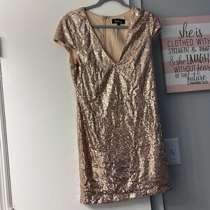 lulus sequin short sleeve dress